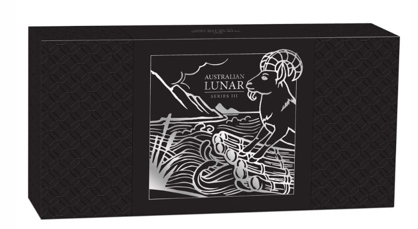 Australian Lunar Series III 2027 Year of the Goat 1 oz Silver Trio