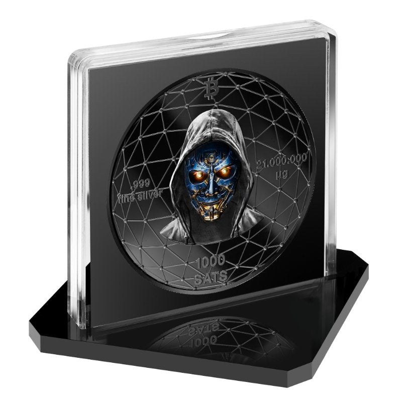 Satoshi Silver - #4 Fish Bitcoin Schwarzes Ruthenium + Gold in ApoPAXX