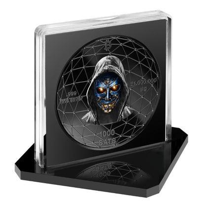 Satoshi Silver - #4 Fish Bitcoin Schwarzes Ruthenium + Gold in ApoPAXX