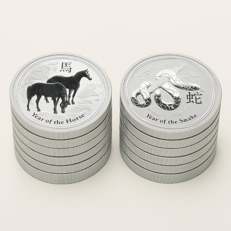 Australien - 10 Stück 2oz Lunar II Pferd und Schlange