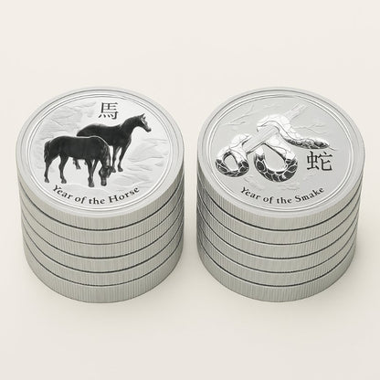 Australien - 10 Stück 2oz Lunar II Pferd und Schlange