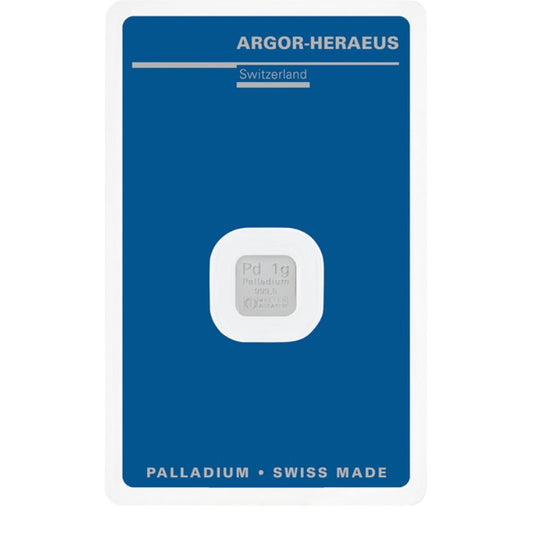 Schweiz - 1 g Palladium Barren Argor-Heraeus