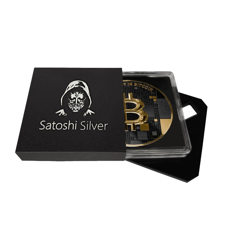 Satoshi Silver - #5 Dolphin Bitcoin Gold + Schwarzes Ruthenium in ApoPAXX