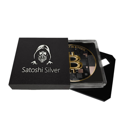 Satoshi Silver - #6 Shark Bitcoin Schwarzes Platin + Rotgold + Gold in ApoPAXX