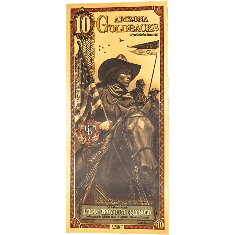 Arizona 10 Goldbacks Goldnote 1/100oz