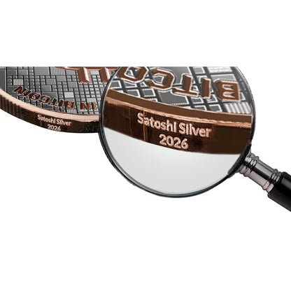 Satoshi Silver 2026 - #6 Shark Bitcoin im Holz Etui