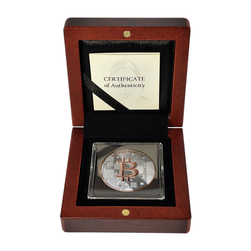 Satoshi Silver 2026 - #2 Crab Bitcoin im Holz Etui