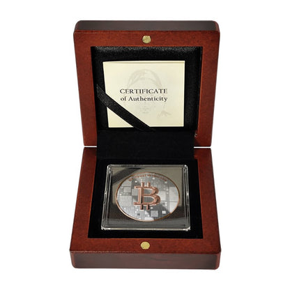 Satoshi Silver 2026 - #2 Crab Bitcoin im Holz Etui