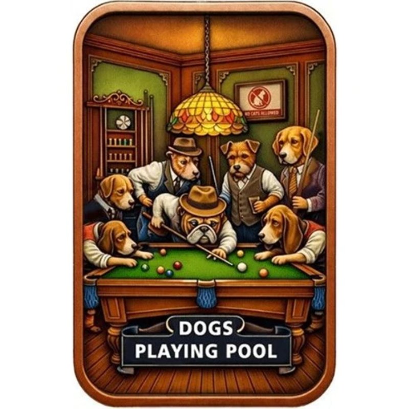 5oz Kupfer - Dogs Playing Pool 2026