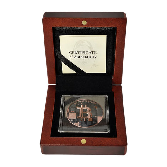 Satoshi Silver 2026 - #5 Dolphin Bitcoin im Holz Etui