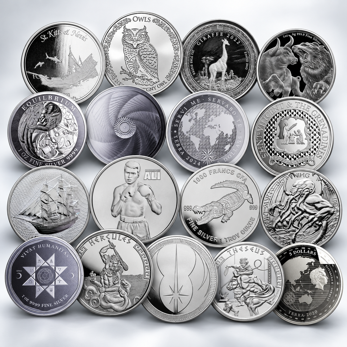 5 × 1 oz Silbermünzen 999 Feinsilber günstiges Silberpaket
