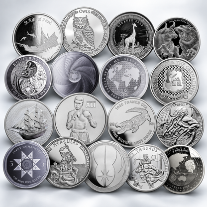 5 × 1 oz Silbermünzen 999 Feinsilber günstiges Silberpaket