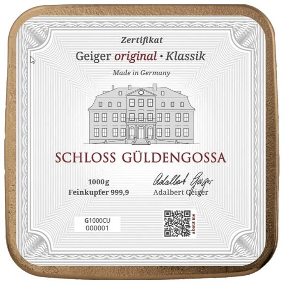 Geiger - 1 kg Kupferbarren