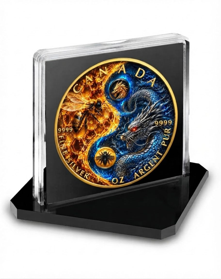 Harmony of Opposites Maple Leaf 2026 1 oz Silber 24K Gold Color