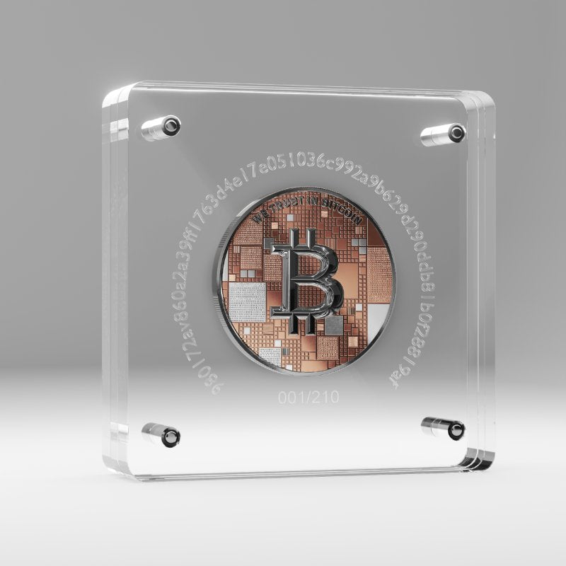 Satoshi Silver 2026 - #8 Humpback Bitcoin in Acrylbox