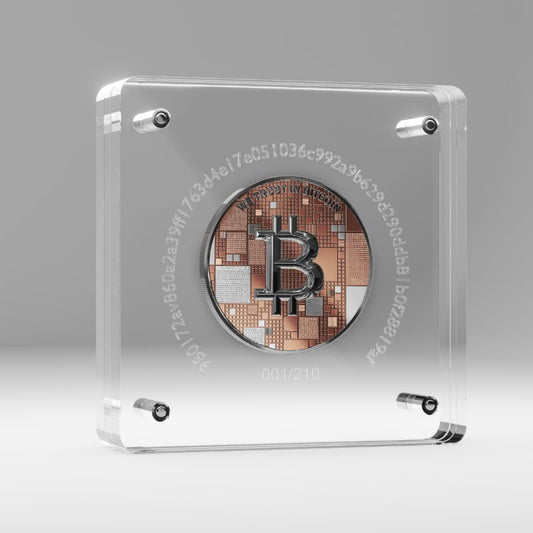 Satoshi Silver 2026 - #8 Humpback Bitcoin in Acrylbox