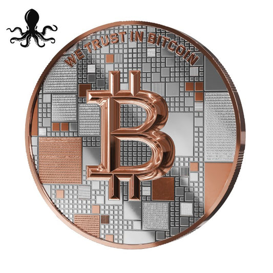 Satoshi Silver 2026 - #3 Octopus Bitcoin im Holz Etui