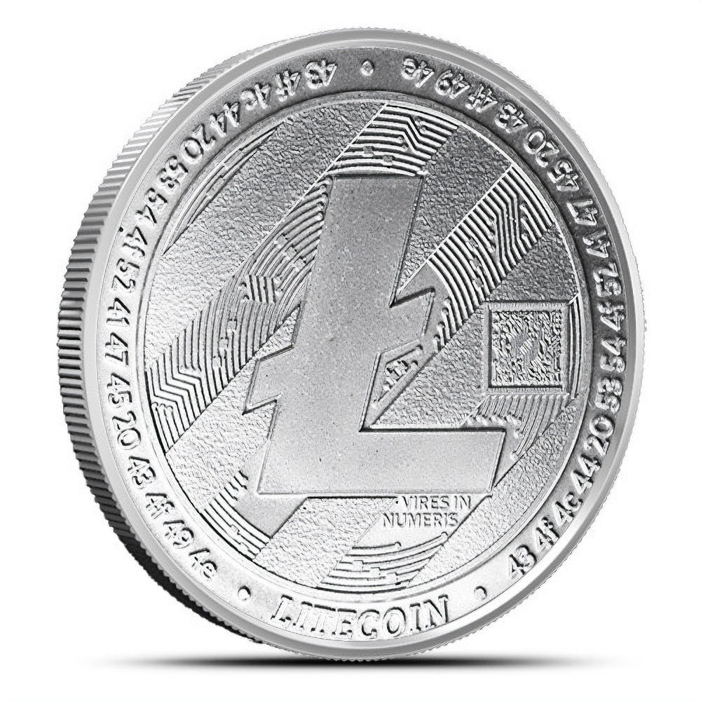 1 oz Silberrunde mit Litecoin-Kryptomotiv aus der Crypto-Serie, Blockchain Mint

