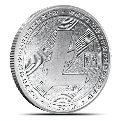 1 oz Silberrunde mit Litecoin-Kryptomotiv aus der Crypto-Serie, Blockchain Mint

