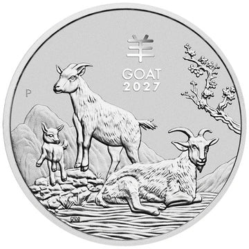 Australien Lunar III Jahr der Ziege 2027 Silbermünze Perth Mint