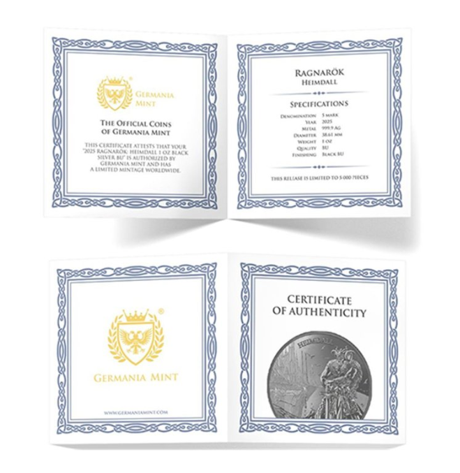 Germania - Ragnarök Heimdall 1 oz Black Silver BU 2025