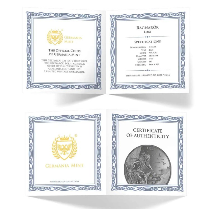 Germania - Ragnarök Loki 1 oz Black Silver BU 2025