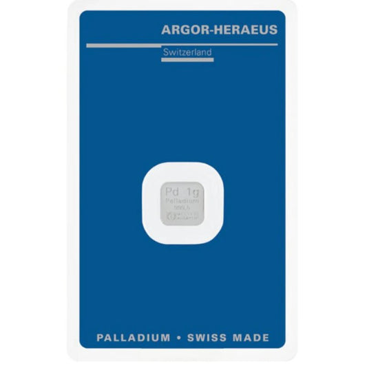Schweiz - 1 g Palladium Barren Argor-Heraeus