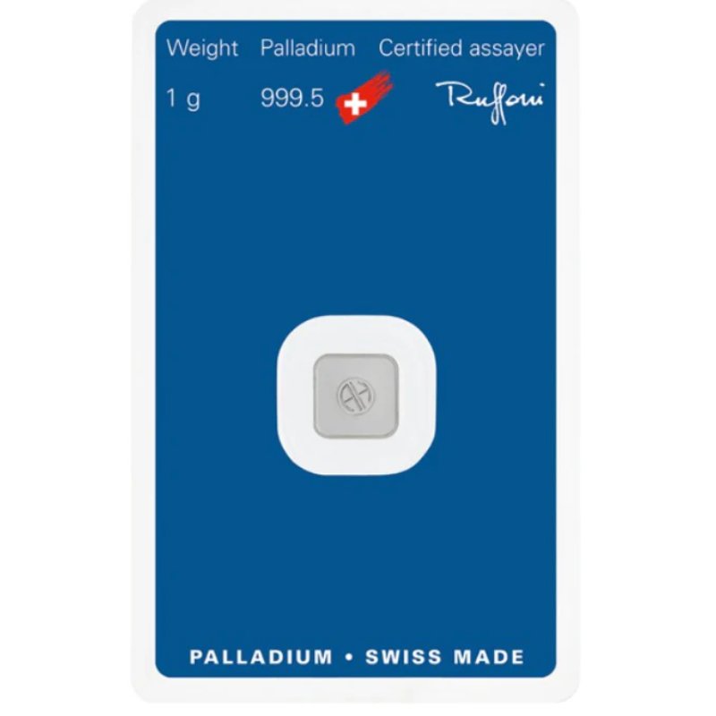 Schweiz - 1 g Palladium Barren Argor-Heraeus