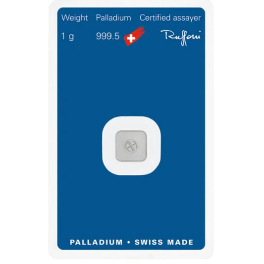 Schweiz - 1 g Palladium Barren Argor-Heraeus