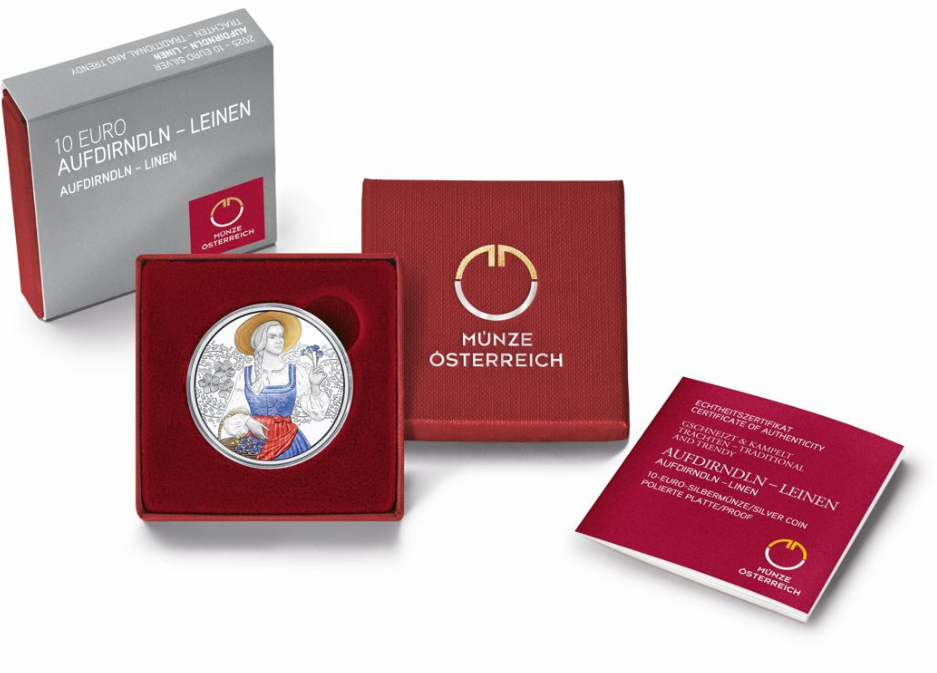 10 Euro Silber 2025 „Aufdirndln - Leinen“ PP