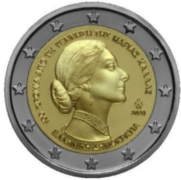 Griechenland 2€ 2023 - 100. Geb. Maria Callas