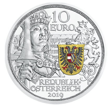 10 Euro Silbermünze Ritterlichkeit 2019 Polierte Platte Farbdruck Ag 925 Etui Zertifikat