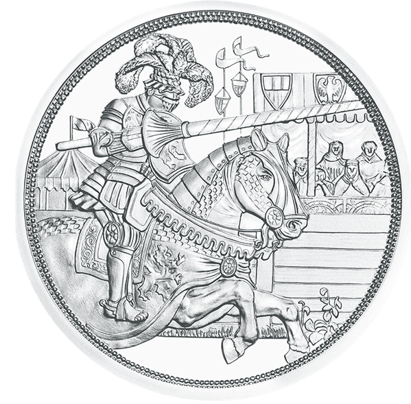 10 Euro Silbermünze Ritterlichkeit 2019 Polierte Platte Farbdruck Ag 925 Etui Zertifikat