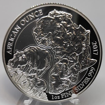 Ruanda Flusspferd 2017 Silbermünze 1 oz PP