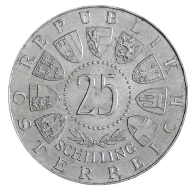 Österreich - 25 Schilling Silber 1955 - 1973