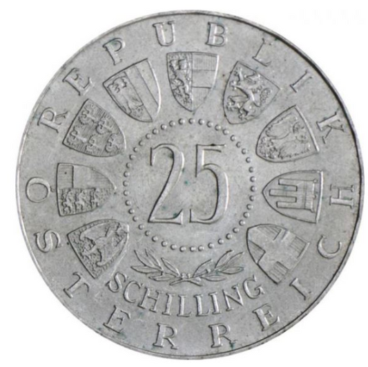 Österreich - 25 Schilling Silber 1955 - 1973