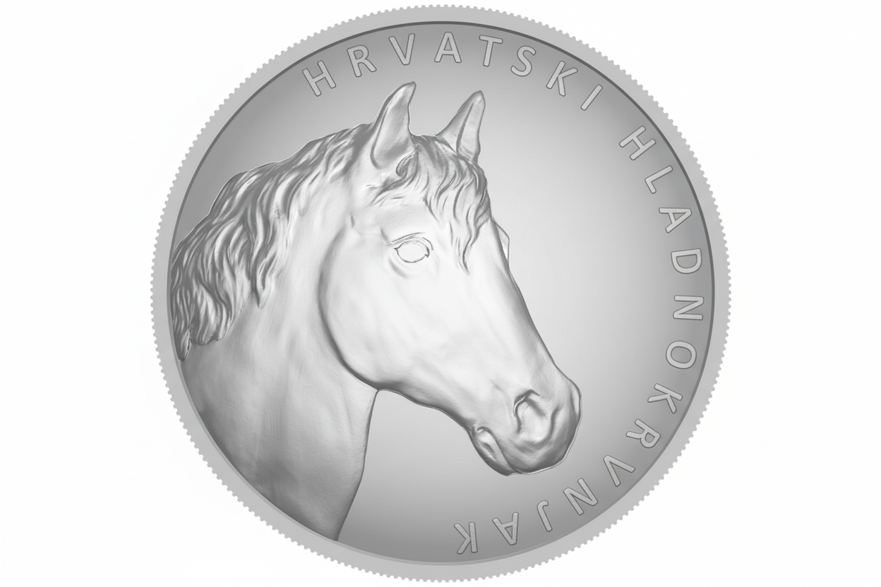 Croatian Coldblood Silbermünze 2025 Kroatien 1 Unze Pferdemotiv BU