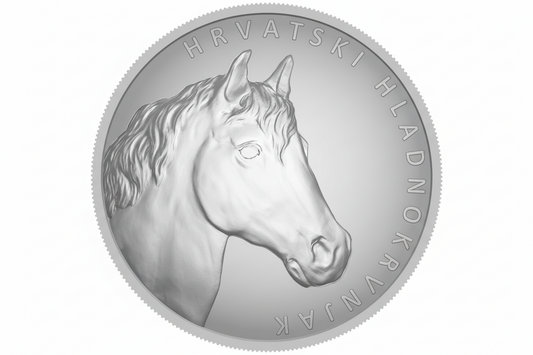Croatian Coldblood Silbermünze 2025 Kroatien 1 Unze Pferdemotiv BU