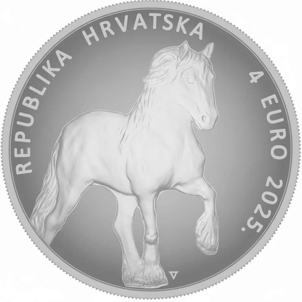 Croatian Coldblood Silbermünze 2025 Kroatien 1 Unze Pferdemotiv BU