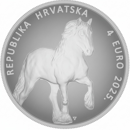 Croatian Coldblood Silbermünze 2025 Kroatien 1 Unze Pferdemotiv BU