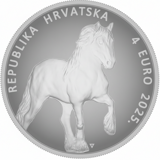 Croatian Coldblood Silbermünze 2025 Kroatien 1 Unze Pferdemotiv BU