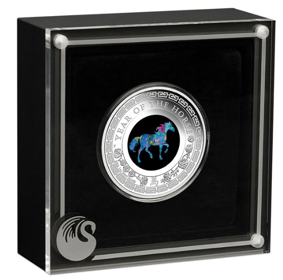 Lunar III Jahr des Pferdes 2026 Proof Opal Silbermünze