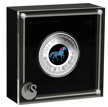 Lunar III Jahr des Pferdes 2026 Proof Opal Silbermünze