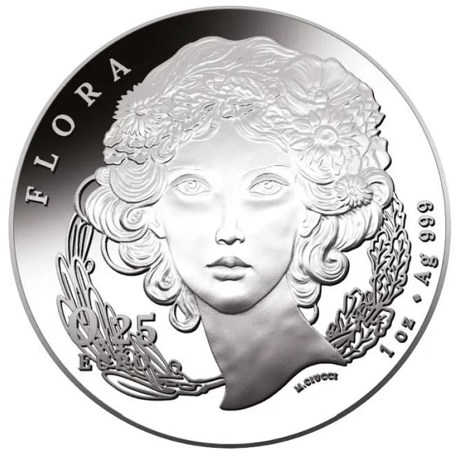 Flora und Fauna Gänseblümchen 1 Unze Silbermünze