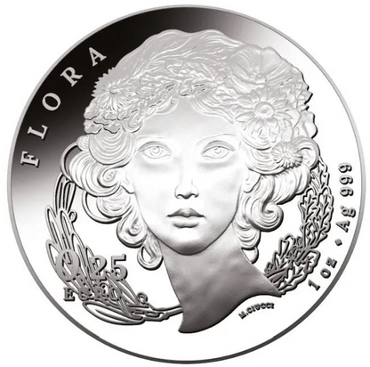 Flora und Fauna Gänseblümchen 1 Unze Silbermünze