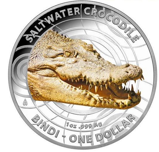Australien 1 Dollar Silbermünze Bindi 2013 Salzwasserkrokodil PP