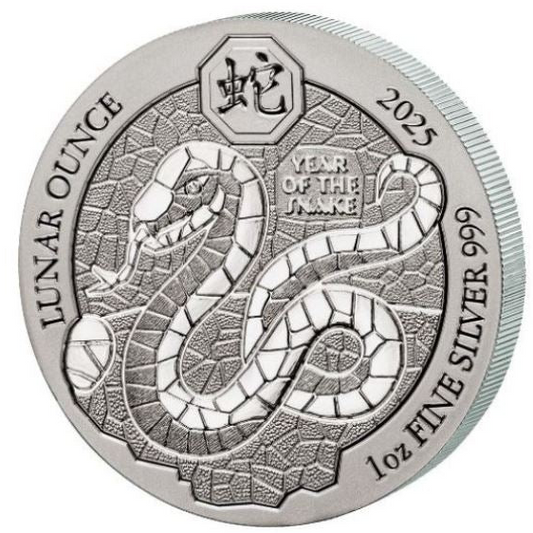 Ruanda 1 oz Silbermünze Lunar 2025 Schlange 50 Amafaranga