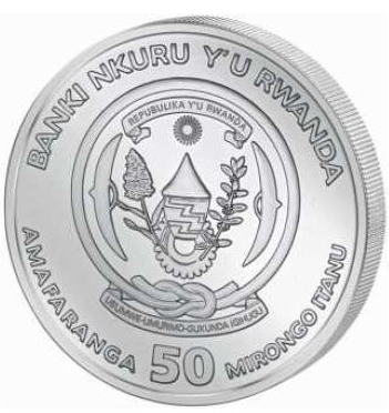 Ruanda 1 oz Silbermünze Lunar 2025 Schlange 50 Amafaranga