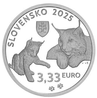 Slowakei 3x3,33 Euro 2025 Flora Fauna Set Wolf Luchs Bär
