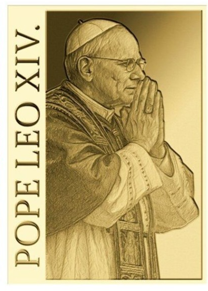 Liberia 12 Dollars 1/1000 oz Gold Papst Leo XIV Münzkarte